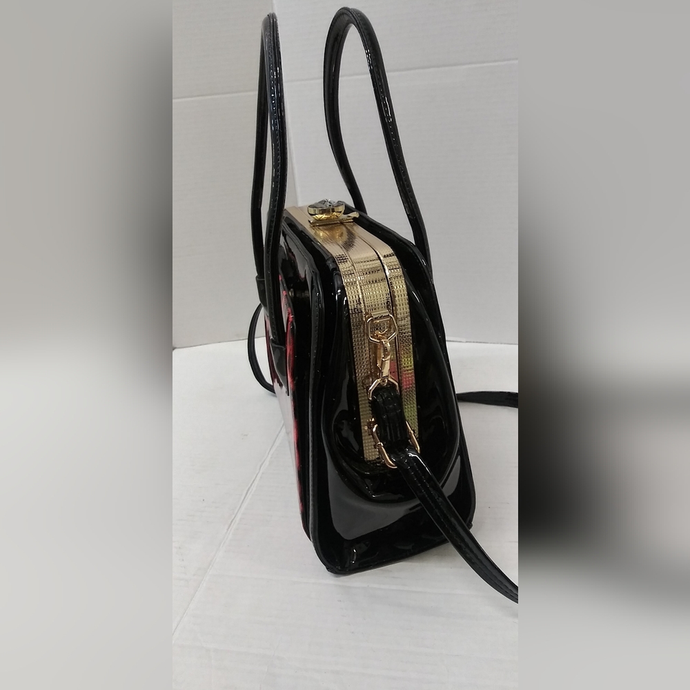 Black and Red Leopard print patent leather purse ♥️ - Picture 5 of 12